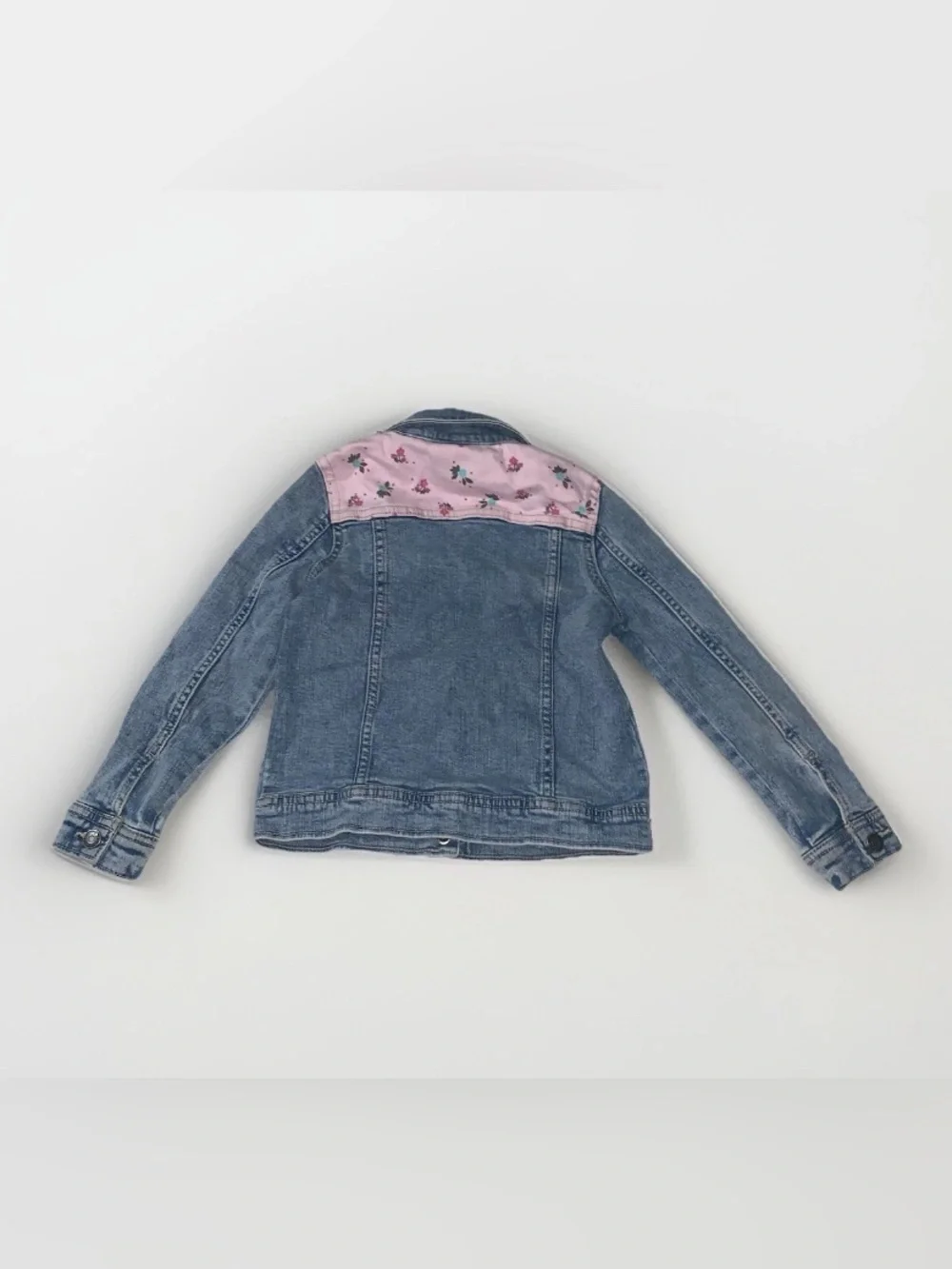 Okie Dokie Baby Girls Floral Detail Denim Jean Jacket Blue Multi Size 5T